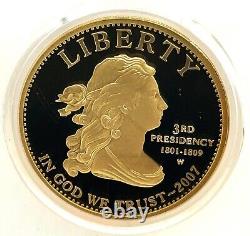 2007 W 1/2oz Thomas Jefferson First Spouse $10 Gold Coin Original Mint Packaging