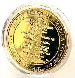 2007 W 1/2oz Thomas Jefferson First Spouse $10 Gold Coin Original Mint Packaging