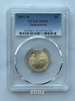 2007 W $5 Gold Jamestown 400th Anniversary Coin PCGS 70 MS70 Commemorative NICE
