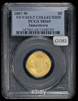 2007-W G$5 Jamestown Anniversary Commemorative Gold Coin PCGS MS 69 G1382