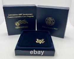 2007- W Jamestown 400th Anniversary Commemorative $5 Gold Proof Coin withCOA OGP