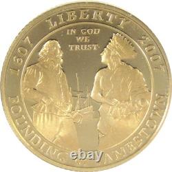 2007 W Jamestown 400th Anniversary Commemorative Gold Proof $5 Coin