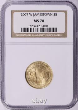 2007-W Jamestown 400th Anniversary Gold $5 NGC MS70