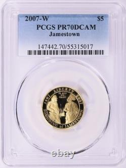 2007-W Jamestown 400th Anniversary Gold $5 PCGS PROOF PR70 DCAM