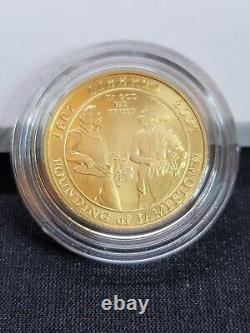 2007 W Jamestown $5 Gold Commemorative Coin withbox Low Mintage