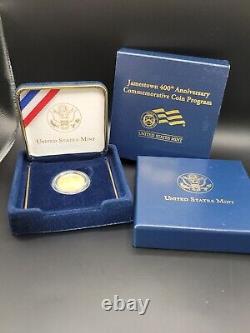 2007 W Jamestown $5 Gold Commemorative Coin withbox Low Mintage