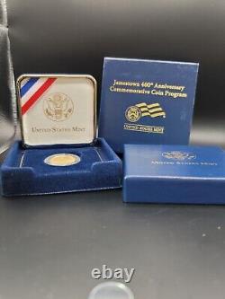 2007 W Jamestown $5 Gold Commemorative Coin withbox Low Mintage