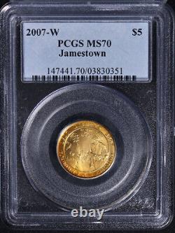 2007-W Jamestown Commemorative Gold $5 PCGS MS70 STOCK