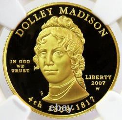 2007-w Gold Us $10 Dolley Madison Spouse Coin Ngc Proof 69 Ultra Cameo