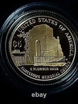 2007-w Jamestown 400th Anniversary U. S. Mint Cameo Proof 1/4 Oz. Gold Perfect Com