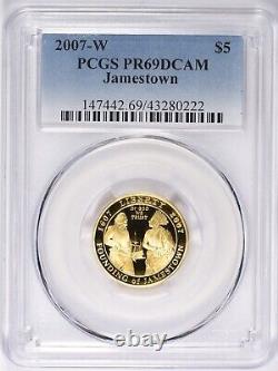 2007-w Jamestown $5 Gold Pcgs Pr69dcam