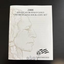 2008 American Buffalo Gold Uncirculated 4 Coin Set Box & COA No Coin/Capsules