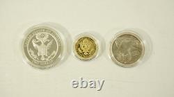 2008 Bald Eagle 3 Coin Proof Commemorative Set with $5 Gold & Silver Dollar OGP