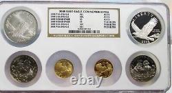 2008 Bald Eagle Commemorative Complete 6 Coins Set Ngc Ms70 & Pf70 Ultra