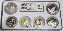 2008 Bald Eagle Commemorative Complete 6 Coins Set Ngc Ms70 & Pf70 Ultra