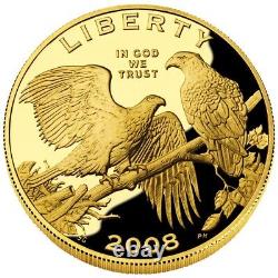 2008 Bald Eagle Commemorative Proof Gold Coin in OGP Box/COA