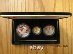 2008 Bald Eagle Gold & Silver Commemorative Coin Proof Set w Box COA