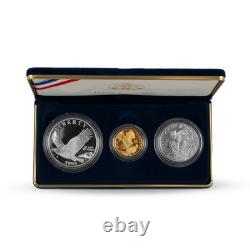 2008 Bald Eagle Gold Silver Nickel Proof Commemorative 3 Coin Set