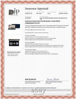 2008 Bald Eagle Gold Silver Nickel Proof Commemorative 3 Coin Set