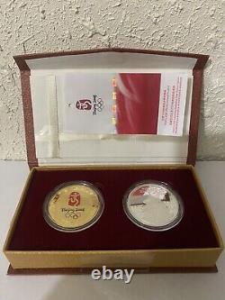2008 Beijing Olympics Official License Gold And Silver Commemorative Coin Set