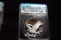 2008 Commemorative Bald Eagle 3 Coin Set ANACS PF70 in Box