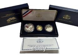 2008 US Mint Bald Eagle $5 Gold Silver Proof Commemorative Bullion 3Coin Lot Set