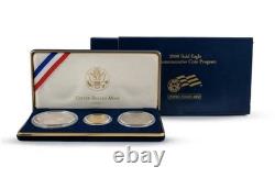 2008 US Mint Bald Eagle $5 Gold Silver Proof Commemorative Bullion 3Coin Lot Set