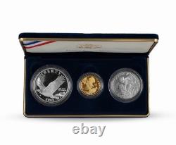 2008 US Mint Bald Eagle $5 Gold Silver Proof Commemorative Bullion 3Coin Lot Set