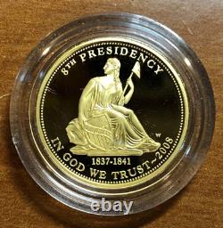 2008-W 1/2 oz Proof First Spouse Van Buren Liberty Gold Coin withBox & COA