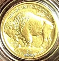 2008 W $5 American Gold Buffalo Burnished. 9999 With Box & Coa 24k Unc # Mns