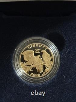 2008-W $5 Gold Bald Eagle Commemorative Proof Coin in OGP withCOA