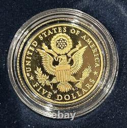 2008-W Proof $5 Gold Bald Eagle Commemorative Coin with Box, OGP & COA GEM