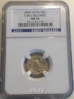 2009 American Gold Gold Eagle G$5 NGC MS70 (AGW = 0.10 oz.) AGE Coin