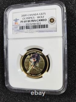 2009 Canada $75 Olympics WOLF Gold Coin NGC PF69 Ultra Cameo 0.225 oz AGW