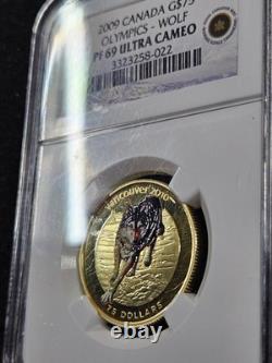 2009 Canada $75 Olympics WOLF Gold Coin NGC PF69 Ultra Cameo 0.225 oz AGW