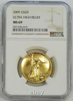 2009 GOLD $20 ULTRA HIGH RELIEF UHR 1oz COIN NGC MINT STATE 69