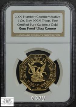 2009 Hubert Commemorative 1 Oz CALIFORNIA Gold NGC Gem Proof Ultra Cameo