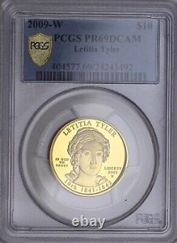 2009-W $10 Letitia Tyler First Spouse. 9999 Fine Gold Coin PCGS PR69DCAM