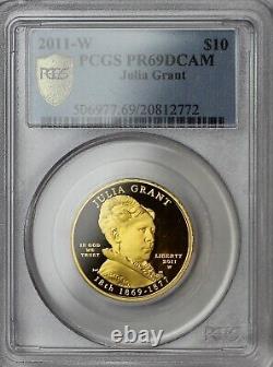 2011-W $10 Julia Grant First Spouse Gold Proof Coin PCGS PR69DCAM