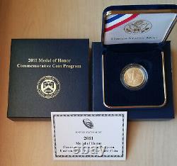 2011-W $5 Gold Uncirculated Medal of Honor Commemorative Coin with COA and OGP