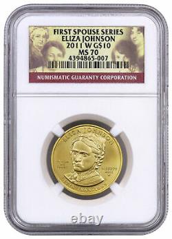 2011 W Eliza Johnson First Spouse Gold $10 Coin NGC MS70