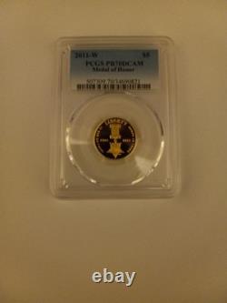 2011-w Medal Of Honor $5 Gold Commemorative Pcgs Pr70dcam