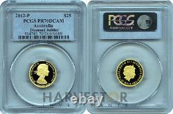 2012 Diamond Jubilee Gold Proof Coin Perth Mint Pcgs Pr70 Dcam Pop 12