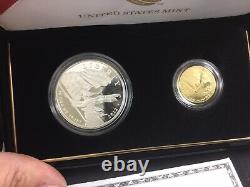 2012 STAR SPANGLED BANNER Commemorative (2 Coin) Silver & Gold Proof Set ECC&C