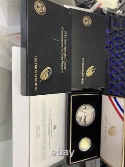 2012 Star Spangled Banner Commemorative 2-coin Proof Set $5 Gold and $1 Silver