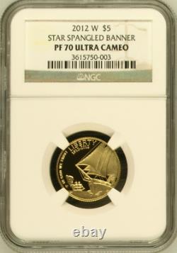 2012 W $5 Gold Star-Spangled Banner Commemorative Coin NGC PF70 UCAM