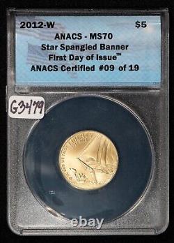 2012-W $5 Star Spangled Banner Commemorative Gold Coin ANACS MS 70 SKU-G3479