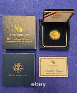 2012-W Five Dollar Star-Spangled Banner Gold Coin West Point Commemorative