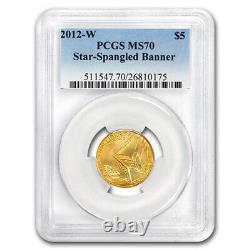 2012-W Gold $5 Commem Star Spangled Banner MS-70 PCGS