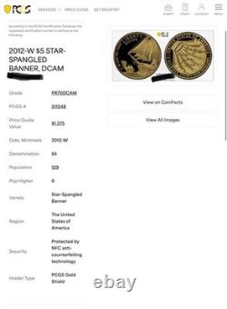 2012-W Star-Spangled Banner $5 Gold Five Dollar Proof Commem. PR70DCAM PCGS